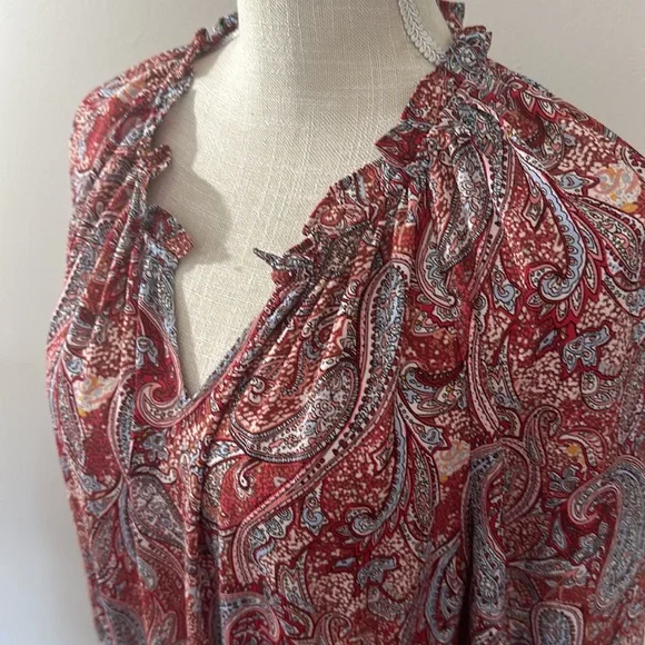 NWT Talbots Paisley Fall Dress Petite Large - Picture 3 of 9